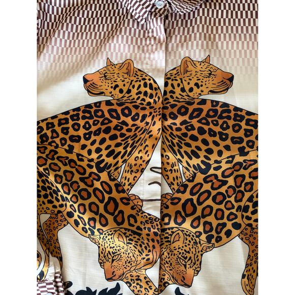 Wild Patter Print Boutique Wide Leg Pant Lounge Set size Small NEW - Picture 6 of 12